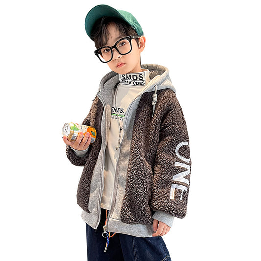 Children's Thickened Warm Tops For Older Children