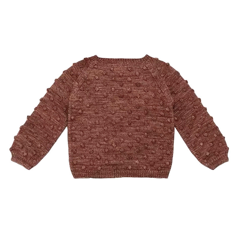 Girls' Sweater Popcorn Top Children Autumn And Winter New Girls' Pullover Sweater Baby Sweater