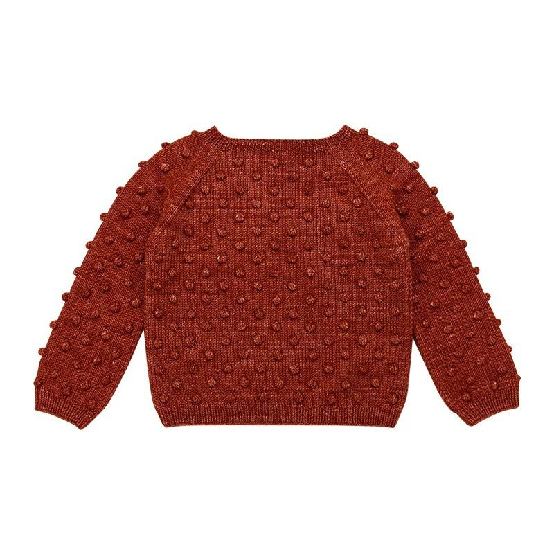 Girls' Sweater Popcorn Top Children Autumn And Winter New Girls' Pullover Sweater Baby Sweater